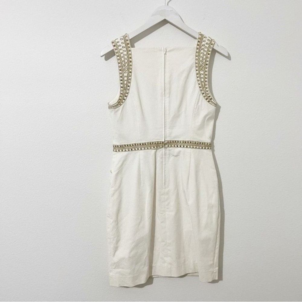 Lilly Pulitzer Dana Shift Dress White Gold Cocktail Size 8 - Picture 6 of 6